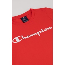Champion Freizeit-Tshirt (Baumwolle) Crew mit Logo-Schriftzug 2023 rot Jungen