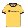 Champion Freizeit-Tshirt (Baumwolle) Crew Ringer mit Logo-Schriftzug gelb Kinder