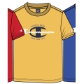 Champion Freizeit-Tshirt (Baumwolle) Crew Graphic Print gelb Kinder