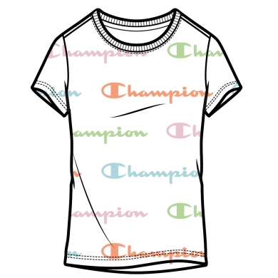 Champion Freizeit-Tshirt (Baumwolle) Graphic Print weiss Mädchen