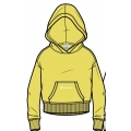Champion Freizeit Kapuzenpullover (Baumwoll Hoodie) kleiner Schriftzug Print gelb Mädchen