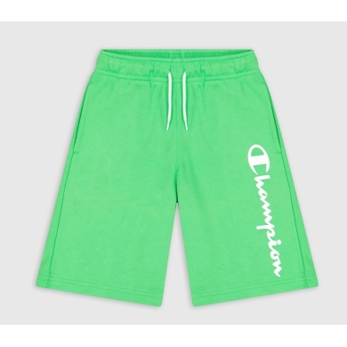 Champion Freizeithose (Baumwolle) Bermuda mit Logo-Schriftzug kurz 2023 grün Jungen