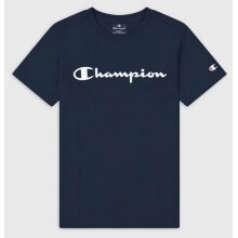 Champion Freizeit-Tshirt (Baumwolle) Crew mit Logo-Schriftzug navyblau Jungen