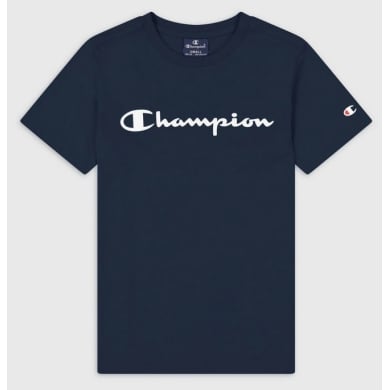 Champion Freizeit-Tshirt (Baumwolle) Crew mit Logo-Schriftzug 2023 navyblau Jungen