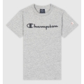Champion Freizeit-Tshirt (Baumwolle) Crew mit Logo-Schriftzug hellgrau Jungen