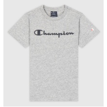 Champion Freizeit-Tshirt (Baumwolle) Crew mit Logo-Schriftzug 2023 hellgrau Jungen
