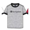 Champion Freizeit-Tshirt (Baumwolle) Crew Ringer mit Logo-Schriftzug hellgrau Kinder