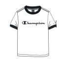 Champion Freizeit-Tshirt (Baumwolle) Crew Ringer mit Logo-Schriftzug weiss Kinder