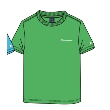 Champion Freizeit-Tshirt (Baumwolle) Crew mit Kleinen-Logo-Schriftzug 2023 grün Jungen