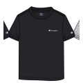Champion Freizeit-Tshirt (Baumwolle) Crew mit Kleinen-Logo-Schriftzug schwarz Jungen