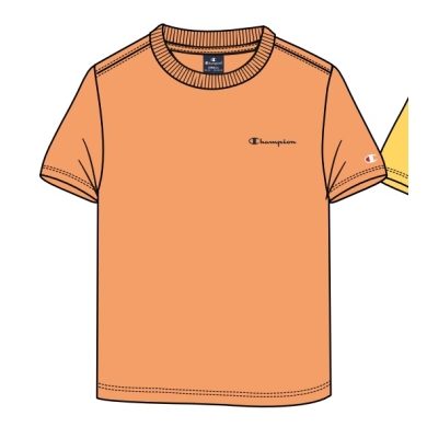 Champion Freizeit-Tshirt (Baumwolle) Crew mit Kleinen-Logo-Schriftzug orange Jungen