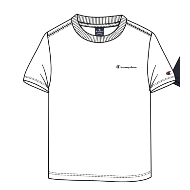 Champion Freizeit-Tshirt (Baumwolle) Crew mit Kleinen-Logo-Schriftzug weiss Jungen