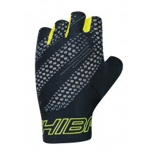 Chiba Fahrrad-Handschuhe Ergo (Dreidimensional geformte, flexible Innenhand) schwarz/gelb - 1 Paar