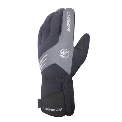Chiba Winter-Fahrradhandschuhe Thermo Plus (Oberhand aus winddichtem Stretch-Fabric) schwarz - 1 Paar