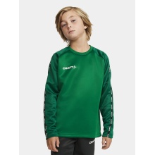Craft Sport-Langarmshirt Squad 2.0 Crew Neck (rec. Polyester, optimale Bewegungsfreiheit) grün Kinder