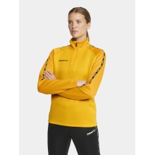 Craft Sport-Langarmshirt Squad 2.0 Halfzip (ergonomisches Design, hohe Elastizität) gelb/gold Damen