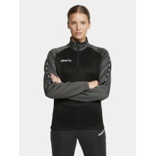 Craft Sport-Langarmshirt Squad 2.0 Halfzip (ergonomisches Design, hohe Elastizität) schwarz/grau Damen