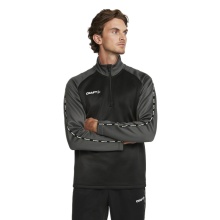 Craft Sport-Langarmshirt Squad 2.0 Halfzip (ergonomisches Design, hohe Elastizität) schwarz/grau Herren