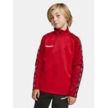 Craft Sport-Langarmshirt Squad 2.0 Halfzip (ergonomisches Design, hohe Elastizität) rot Kinder
