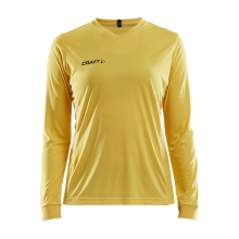 Craft Sport-Langarmshirt (Trikot) Squad Solid - hohe Elastizität, ergonomisches Design - gelb Damen