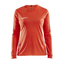 Craft Sport-Langarmshirt (Trikot) Squad Solid - hohe Elastizität, ergonomisches Design - orange Damen