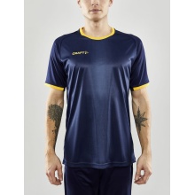 Craft Sport-Tshirt (Trikot) Progress 2.0 Graphic Jersey - leicht, funktionell und Stretchmaterial - navyblau/gelb Herren