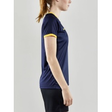 Craft Sport-Shirt (Trikot) Progress 2.0 Graphic Jersey - leicht, funktionell und Stretchmaterial - navyblau/gelb Damen
