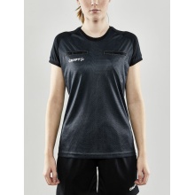 Craft Sport-Shirt Evolve Referee (rec. Polyester, Mesh-Einsätze) schwarz Damen