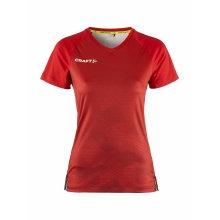 Craft Sport-Shirt (Trikot) Premier Fade Jersey (rec. Polyester, V-Ausschnitt) rot Damen