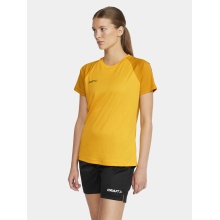 Craft Sport-Shirt Squad 2.0 Contrast Jersey (hohe Elastizität, bequeme Passform) gelb Damen