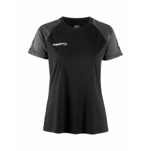 Craft Sport-Shirt Squad 2.0 Contrast Jersey (hohe Elastizität, bequeme Passform) schwarz Damen