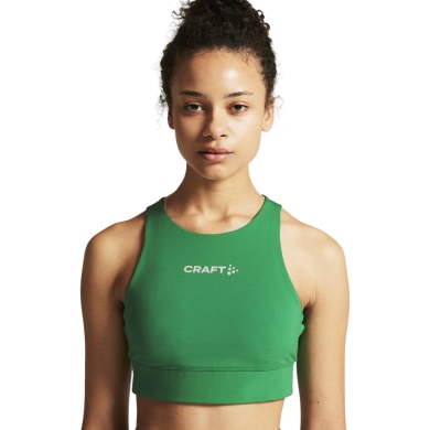 Craft Sport-BH Rush 2.0 Crop Top (rec. Polyester, elastisches Material) grün Damen