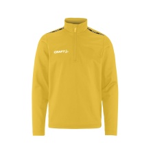 Craft Sport-Langarmshirt Squad Go Halfzip (Stehkragen, 100% rec. Polyester) gelb Kinder