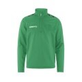Craft Sport-Langarmshirt Squad Go Halfzip (Stehkragen, 100% rec. Polyester) grün Kinder