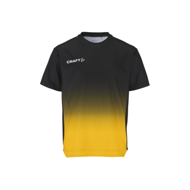Craft Sport-Tshirt Evolve 2.0 Structured Graphic Jersey (elastisches Material) schwarz/gelb Kinder