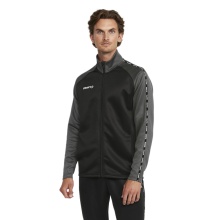 Craft Sport-Trainingsjacke Squad 2.0 Full Zip (mit Seitentaschen, elastisch Funktionsmaterial) schwarz/grau Herren
