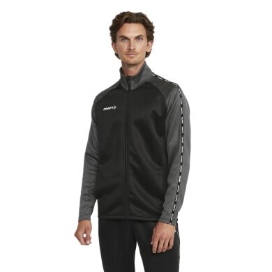 Craft Sport-Trainingsjacke Squad 2.0 Full Zip (mit Seitentaschen, elastisch Funktionsmaterial) schwarz/grau Herren