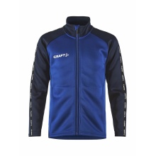 Craft Sport-Trainingsjacke Squad 2.0 Full Zip (mit Seitentaschen, elastisch Funktionsmaterial) kobaltblau Kinder