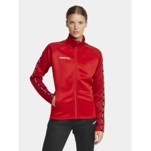 Craft Sport-Trainingsjacke Squad 2.0 Full Zip (mit Seitentaschen, elastisch Funktionsmaterial) rot Damen