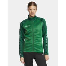 Craft Sport-Trainingsjacke Squad 2.0 Full Zip (mit Seitentaschen, elastisch Funktionsmaterial) grün Damen