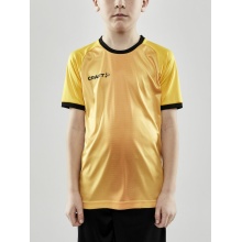 Craft Sport-Tshirt (Trikot) Progress 2.0 Graphic Jersey - leicht, funktionell und Stretchmaterial gelb Kinder