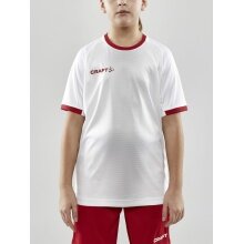 Craft Sport-Tshirt (Trikot) Progress 2.0 Graphic Jersey - leicht, funktionell und Stretchmaterial weiss/rot Kinder