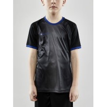 Craft Sport-Tshirt (Trikot) Progress 2.0 Graphic Jersey - leicht, funktionell und Stretchmaterial schwarz/blau Kinder