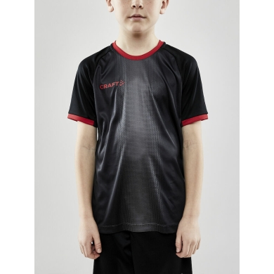 Craft Sport-Tshirt (Trikot) Progress 2.0 Graphic Jersey - leicht, funktionell und Stretchmaterial schwarz/rot Kinder