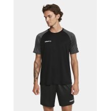 Craft Sport-Tshirt Squad 2.0 Contrast Jersey (hohe Elastizität, bequeme Passform) schwarz/grau Herren