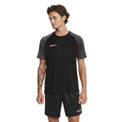 Craft Sport-Tshirt Squad 2.0 Contrast Jersey (hohe Elastizität, bequeme Passform) schwarz/grau Herren
