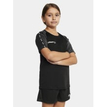 Craft Sport-Tshirt Squad 2.0 Contrast Jersey (hohe Elastizität, bequeme Passform) schwarz/grau Kinder