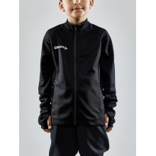 Craft Trainingsjacke Evolve Full Zip - strapazierfähige Mid-Layer-Jacke aus Stretchmaterial - schwarz Kinder