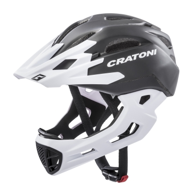 Cratoni Fahrradhelm C-Maniac (Full Protection) schwarz/weiss matt