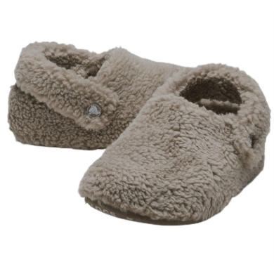 Crocs Hausschuhe Classic Cozzzy Slipper (Kunstfell, warm) mushroom braun Kinder - 1 Paar